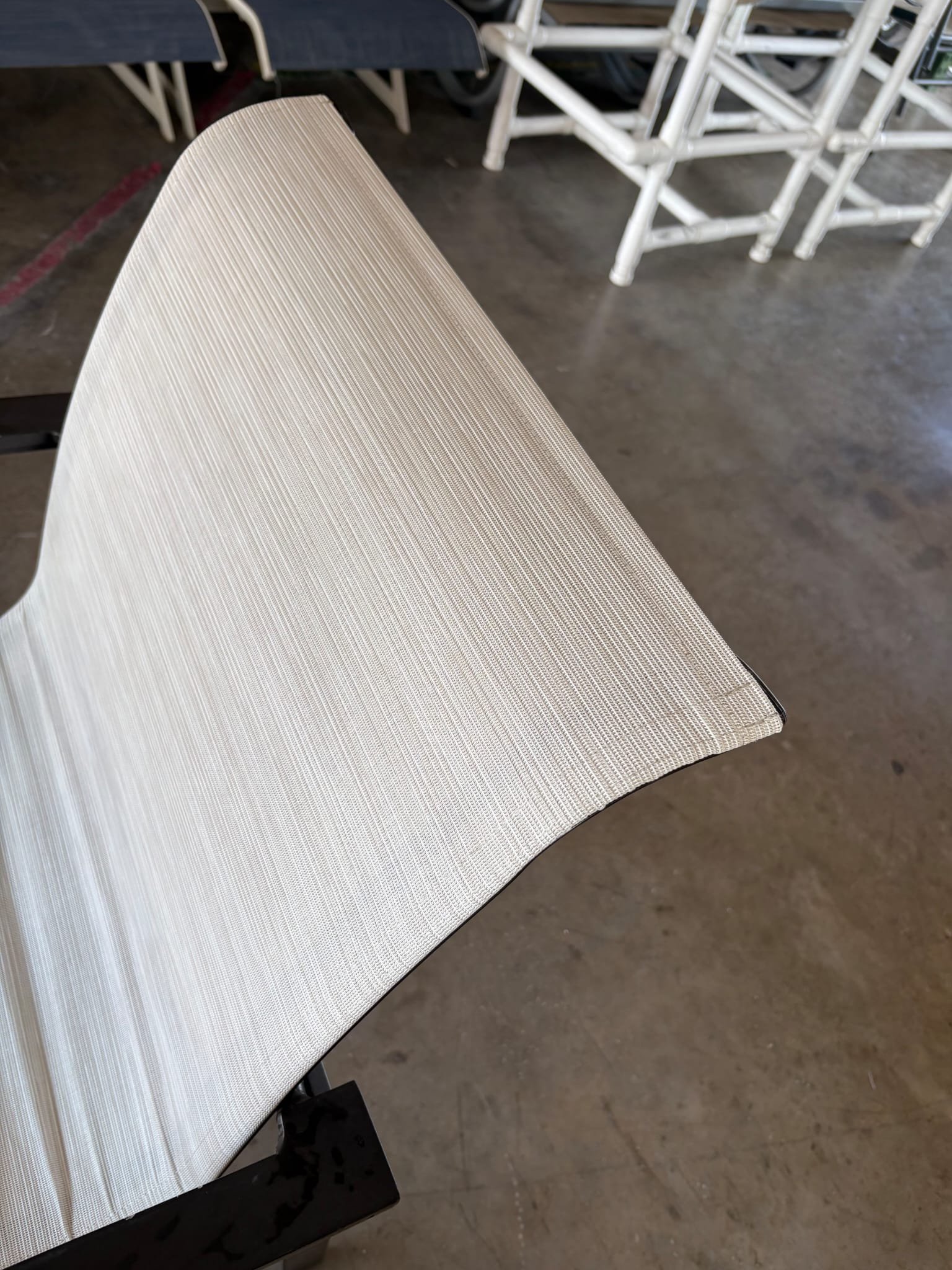 New light sling fabric detail during restoration